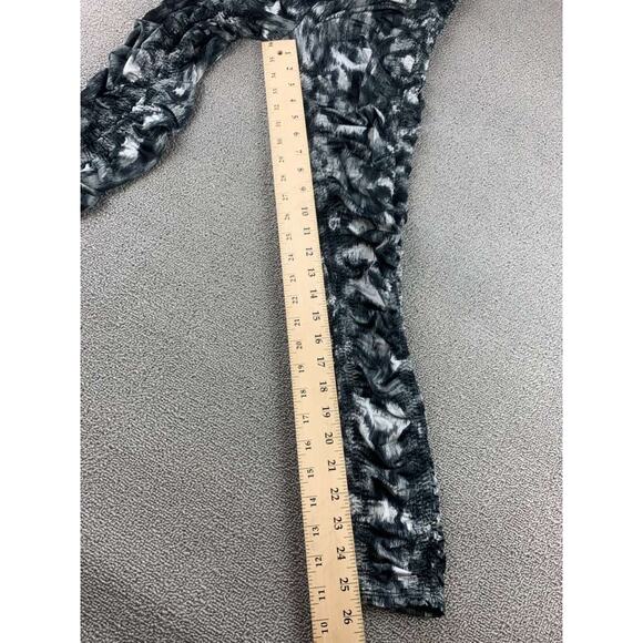 Armani Exchange Leggings Women's S Black Ruched Animal Print Elastic Waist - Picture 6 of 7